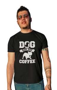 Dogs books and coffee - printed stylish Black cotton tshirt- tshirts for men