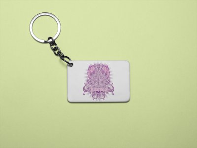 2 Elephants Facing Opposite - Printed acrylic animated Keychain(Pack Of 2)