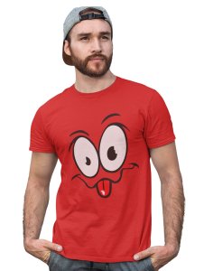 Tongue Out Lips Wave Emoji T-shirt (Red) - Clothes for Emoji Lovers - Foremost Gifting Material for Your Friends and Close Ones