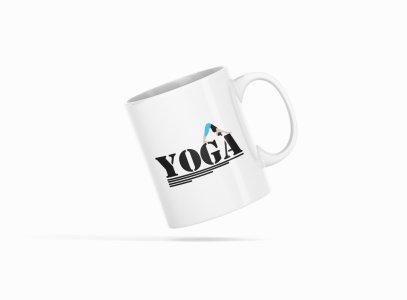 Yoga Text In Black - Printed Coffee Mugs For Yoga Lovers