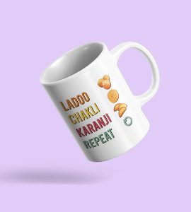 Festive Feast Coffee Mug - Ladoo, Chakli, Karanji & Repeat