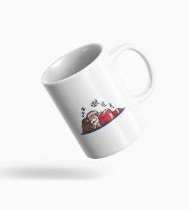 Best Funy Coffe Mug India Santa enjoying Sleep , Hindi Quotes Office Motivation Best Gift