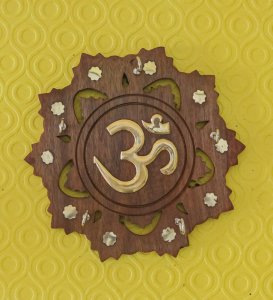 Wooden Handcrafted Key Holder, Om Embossed Key Holder, Best for Gifts Set Of 3