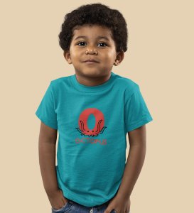 Ocean Octopus, Boys Printed Crew Neck Tshirt (Teal)