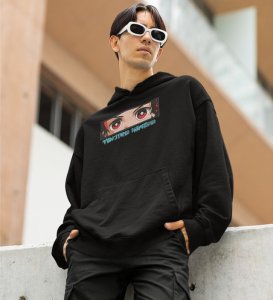 Kind Eyes Fiery Resolve Hidden Cotton Black Hoodie for Men