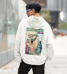 The Copy Ninja with a Legacy of Shadows Printed White Cotton Hoodie For Men