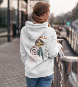 The Caring Daughter with a Heart of Gold Printed White Cotton Hoodie For Women