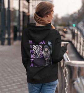 The Moon Princess and Gentle Heroine of the Hidden Leaf Printed Black Cotton Hoodie For Women