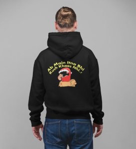 A Charming Boy Saying  Now I am  Not That Special  Printed Black Cotton Hoodie