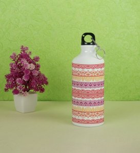 Traditional Asian Indian Design Printed Aluminium Water Bottle 600ml