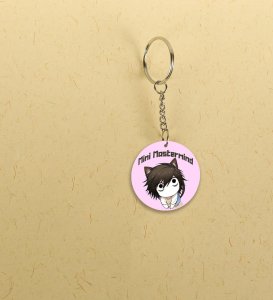 L  The Mini Mastermind of Strategic Brilliance and Mystery Anime Printed Round Keychain Pack Of 2