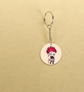 The Adorable Little Hisoka Morow Magician of Mischievous Joy Anime Printed Round Keychains Pack of 2