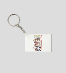 Eight Tails Rap Master  Printed White Anime Keychains Pack Of 2