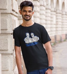 Tere Jaisa Yaar Black Round Neck Cotton Half Sleeved Men T-Shirt with Printed Graphics