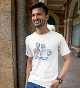 Tere Jaisa Yaar White Round Neck Cotton Half Sleeved Men T-Shirt with Printed Graphics