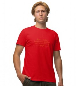 Love For Yoga Red Round Neck Cotton Half Sleeved Men T-Shirt with Printed Graphics