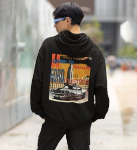 1969 Muscle Car  Where Power Meets the Road Printed Black Hoodie for Men