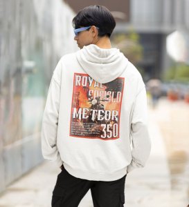 Classic Looks Unforgettable Rides  Printed White Hoodie for Men