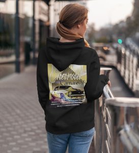 1969 Muscle The Heart of American Performance Printed Black Hoodie for Women