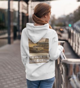 Explore the Outdoors Premium Off-Road SUV Printed White Hoodie for Women