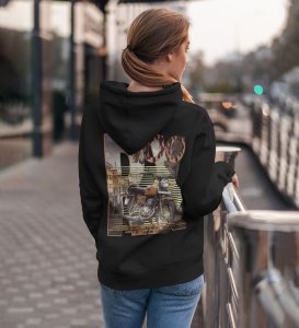 RX 100: A Legend Reborn on the Road Printed Black Hoodie for Women