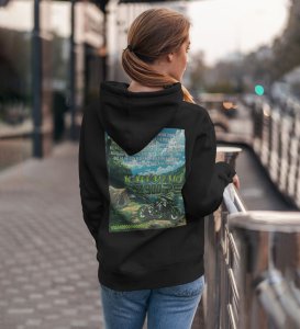 Street King: Unmatched Performance Printed Black Hoodie for Women