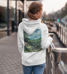 Street King: Unmatched Performance Printed White Hoodie for Women