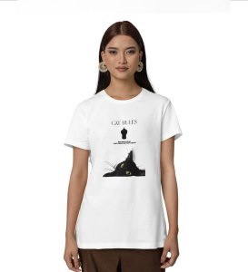 Silent but Savage: Cat Humor Graphic Printed White T-Shirt