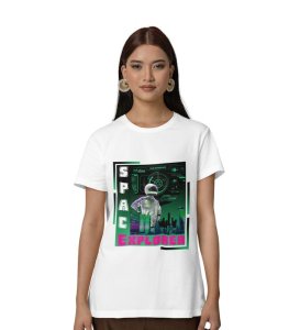 Pixel Storm: Space Craft Graphic Printed Black T-Shirt
