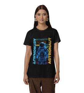 Among the Stars: Graphic Printed Black T-Shirt