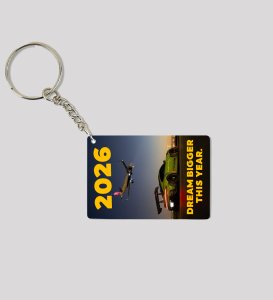 Premium Quality Key Accessory Featuring Dynamic Transport Imagery and the Power of Ambition in 2026 Printed Keychain Pack of 2.