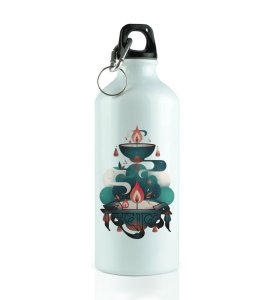 Fun and Festive Swirl Design for Gifting Aluminium Printed Sipper Bottle 600ml